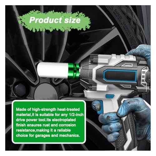 1/2" Drive 22 mm Lug Nut Impact Socket, CR-MO Thin Wall Deep Lug Nut Socket, Non-Marring Wheel Rim Protector Sleeve, Auto Tire Repair Maintenance Accessories (22MM)
