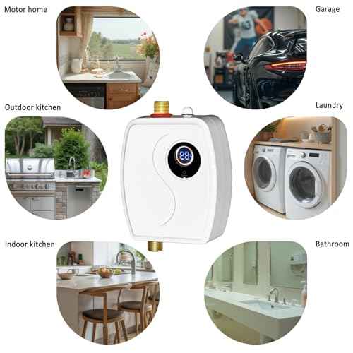 110V Tankless Water Heater Electric, 3000W Compact Water Heater, Heating Water On Demand Conveniently Convertible Between Fahrenheit and Celsius