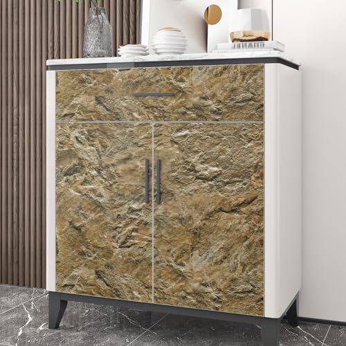 Wallercity Brown Marble Contact Paper Peel and Stick Countertops Granite Wallpaper for Cabinets Drawers Vinyl Self Adhesive Wall Paper for Desk Shelf Bathroom Kitchen Waterproof Film 15.8''x78.7''