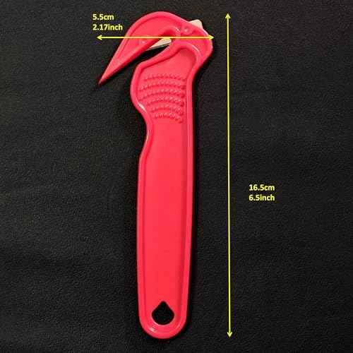3pcs Safety Box Cutter Utility Knives Packaging Knife Set Stainless Steel Concealed Blade Package Opener with Tape Splitter for Cartons, Cardboard, Wrap, Straps, Film, 1Red and 2Yellow
