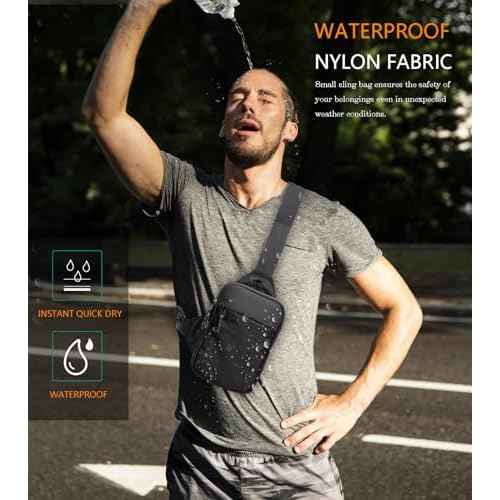 Mini Sling Bag for Men Women, Waterproof Utility Crossbody Backpack Chest Bag for Hiking Travel Sports Running