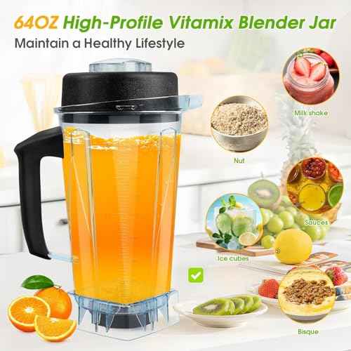 For Vitamix Blender Pitcher 64oz, Replacement Parts for Vitamix 5200 5000 6500 7500 750 Classic Explorian Vita-Prep vm0101 vm0102 vm0103 vm0197 E310