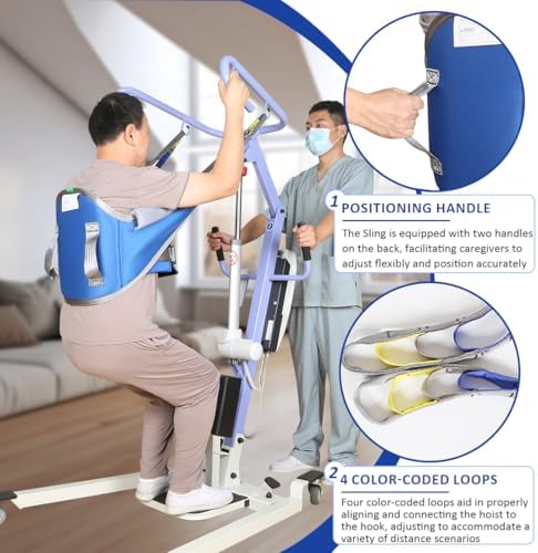 Sit to Stand Lift Patient Aid Padded Sling and Stand Assist with Back Support,Patient Lift Sling Works with Most Mobility Aids & Equipment (Medium)
