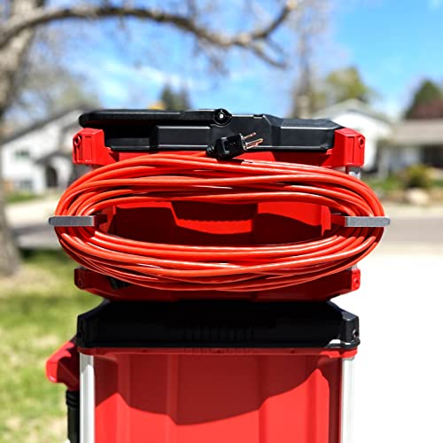 Packout Extension Cord Holder for Alpha Rail System Compatible with Milwaukee Packout Tool Box - Fits Packout Organizers - Perfect Packout Accessories Upgrade & Packout Mods Solution - Silver