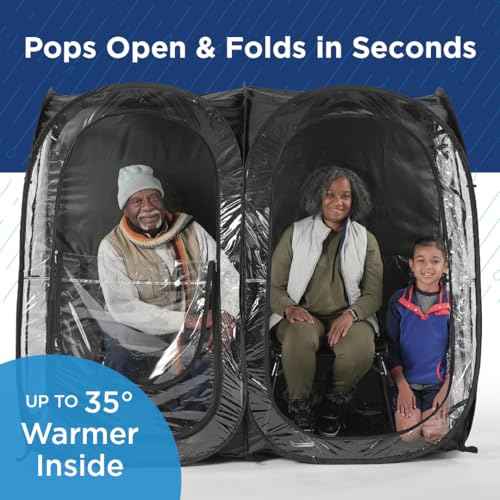 WeatherPod¢ç The Original Shark Tank Side-by-Side¢â 2-4 Person Pop-Up Pod - Stay Warm, Dry, and Out of The Sun - Weather Pod for Sports, Rain, or Wind - Simple to Set Up and Tear Down