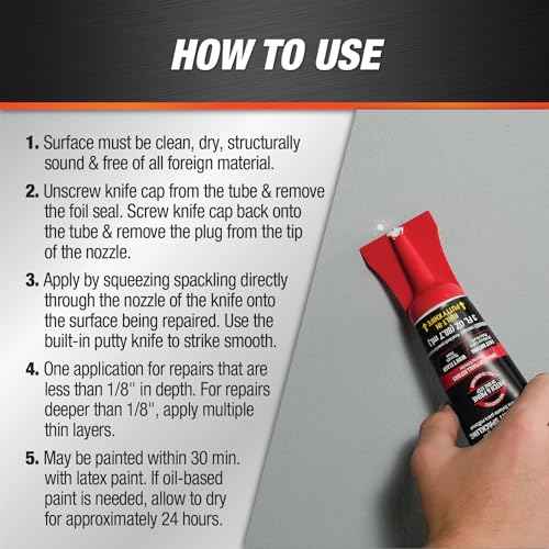 DAP Fast 'N Final Lightweight Spackling All-in-One Applicator, White, 3 Oz (7079812321)