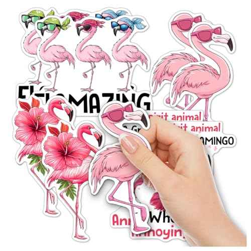 Pack 9 Pcs Flamingo Sticker for Cars Vehicles Trucks Laptops Window Helmets Funny Sayings Bumper Stickers Waterproof Removable Vinyl Wall Decals Car Exterior Laptop Accessories