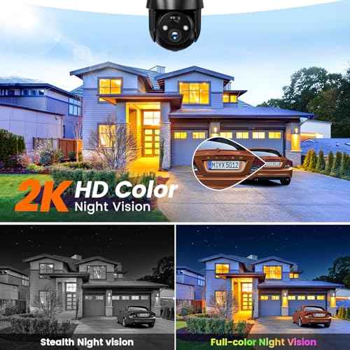 Solareye Solar Security Camera Wireless Outdoor, 2K 360¡ÆWiFi Camera with Color Night Vision, PIR Motion Detection, 2-Way Talk, IP66 Waterproof