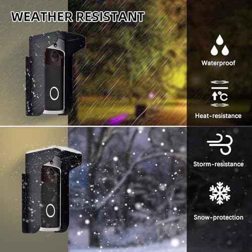 Doorbell Rain Cover Ring Doorbell Anti-Glare, Steel Weather-Blocking Cover Glare Sun Shade Protection for Most Video Doorbells