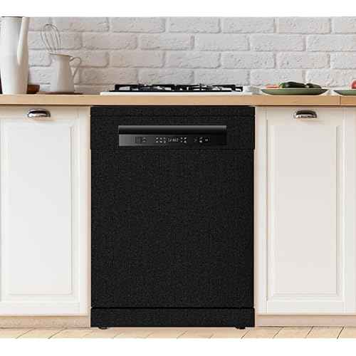 LXCREAT Refrigerator Appliance Wraps Peel and Stick Wallpaper Black Metallic Brushed Stainless Steel Contact Paper Heat Resistant Self-Adhesive Wallpaper for Dishwasher Oven 15.7" X 78.7"