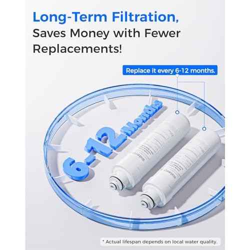 Waterdrop W282 Water Filter Replacement for Brio¢ç NFMCTO5MS2 and NFMPP5M, Compatible with The UVF2 Series Models of Brio¢ç Bottleless Water Cooler Dispensers, 1500 Gallons, Leak-free, 2 Counts