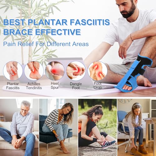 Plantar Fasciitis Night Splint - Upgraded Plantar Fasciitis Relief Braces For Women Men Day Night - Ankle Brace Arch Support Achilles Tendonitis Relief Foot Drop Heel Pain Relief - Breathable