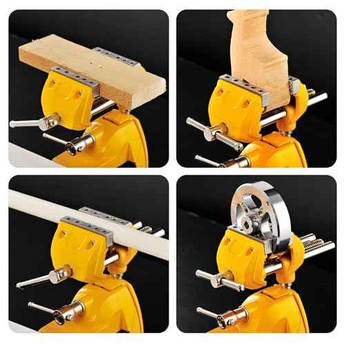 Bench Vise, 360¡Æ Swiveling Articulating Vise, Clamp-On Vise for Workbench, Cast Steel Table Clamp Vise, Pipe Vise, Bench Vice for Woodworking, DIY, Drilling, Sawing, Metal Working