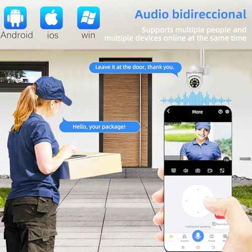 CKK 1080P Security Camera Wireless Outdoor, 3 Pcs 2MP PTZ WiFi Home Camera (2.4G/5G Dual-Band), 360¡Æ Pan/Tilt, Color Night Vision, Motion Alerts, 2-Way Audio, Compatible with Alexa, SD/Cloud Storage
