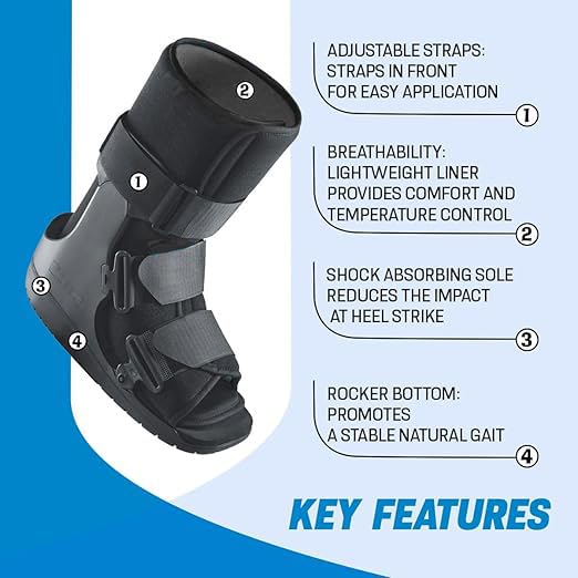 Centec Walker Boot (Non-Air) - Medical Grade Immobilization for Strains, Sprains & Stable Fractures | Breathable Material (Low Top, High Top) (LOW TOP/XS)