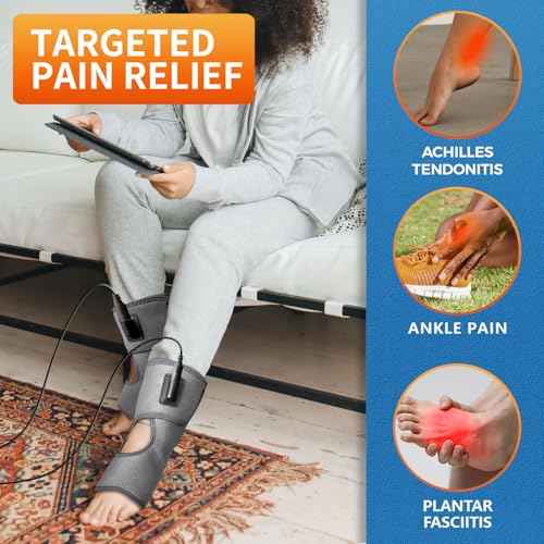 sticro 1 Pair Ankle Heating Pad for Feet Achilles Tendonitis Relief, Heated Ankle Brace Foot Heating Pad Wrap for Sprained Ankle, Arthritis Foot Heel Pain Relief (Gray)