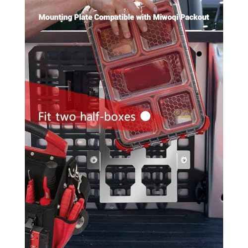 Mounting Plate Compatible with Mil.WaukeeãÀ Packout Boxes, Stainless Steel, 50 Lbs, for Tool Storage and Organization System (Half Plate)