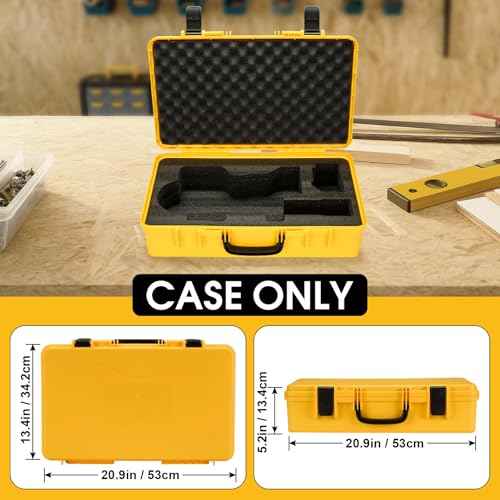 Hard Shell Case for Dewalt DCGG571M1/ DCGG571B 20V Max Grease Gun kit | High-Density Protective Foam | Portable Organizer Travel Carrying Storage Bag for Batteries Accessories with Handle | CASE ONLY