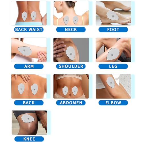 TENS Unit Replacement Pads, 40 Pcs Premium Quality Snap Replacement Electrodes for TENS and EMS Muscle Stimulator, Using 3.5mm Snap Connector