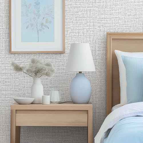 Grasscloth Peel and Stick Wallpaper Vintage Textured Contact Paper Grasscloth Self Adhesive Removable Wall Paper for Bedroom Cabinets Drawers Covering (15.7" x 78.7")