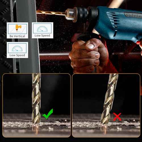 M35 Cobalt Drill Bit Set, 29Pcs High Speed Steel Twist Jobber Length Drill Bit Kit for for Hardened Metal, Stainless Steel, Cast Iron, Wood and Plastics with Index Storage Case, 1/16" - 1/2"