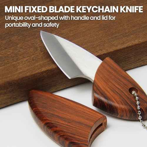 Small Keychain Box Cutter, Fixed Blade Pocket Knife, EDC Neck Knife with Sheath, Everyday Carry Gadgets for Men, Men's Accessories, Stocking Stuffers, Gift for Men Women