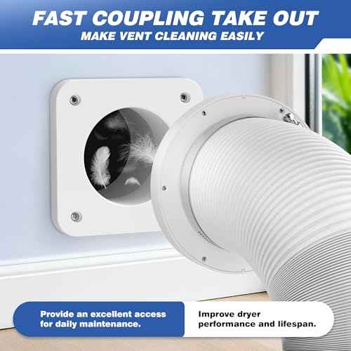 Magnetic Dryer Vent Connector, Airtight Seal Dryer Vent Coupling Kit with 4" 3.3ft Duct, Easy to Clean