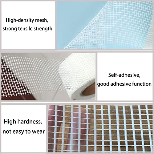 Drywall Joint Tape (4''x 115 Ft) Drywall Joint Self Adhesive Tape£¬Self-Adhesive Fiberglass Drywall Mesh Tape Heavy-Duty Self-Adhesive Fiberglass Wall Crack and Seam Patch.