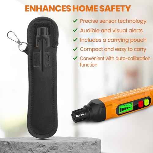 Gas Leak Detector Pen for Natural Gas and Propane: Pocket-Sized Gas Detector to Locate Gas Leaks of Combustible Gases like Methane, LPG, LNG, Fuel, Sewer Gas with Illuminated Digital Display and Alarm