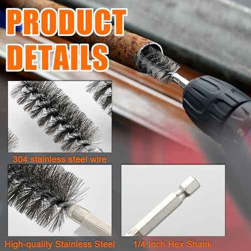 MAXAMN Wire Brush for Drill 6 Pcs, Bore Brush Set 6 Size, Drill Brush, Wire Brushes for Cleaning, Drill Brush Attachments with 1/4" Hex Shank and Twisted Stainless Steel Bristles for Power Drill