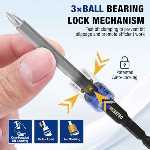 WORKPRO 2-Piece Drill Screwdriver Bit Holder for Impact Driver Bits, 3" Drill Bit Extension, 1/4 Inch Hex Shank Quick Release Extension Adapter, Ideal for Nuts, Drills and Socket Driver Adapters