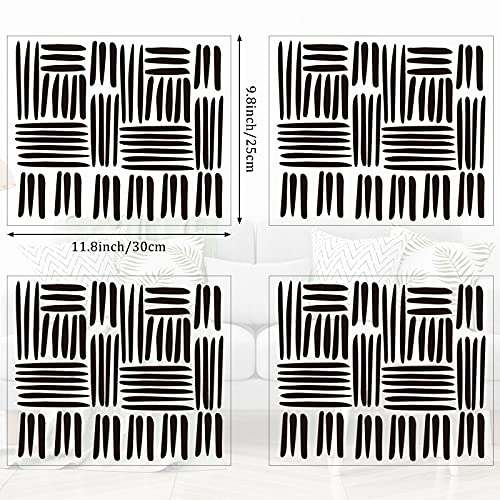 264 Piece Boho Wall Stickers - Modern Peel and Stick Line Wall Decals for Home Office, Bedroom, Nursery, Living Room, Window (Black)