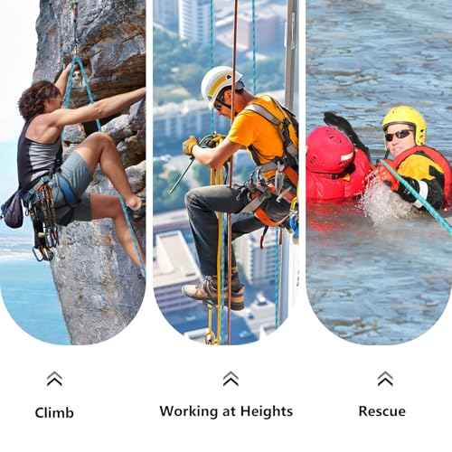 Arborist Rigging Rope - Blue 1/2 in x 150 Ft Static Bull Rope for Climbing Tree Felling Pulling Various Outdoor Applications Construction Swing Sailing