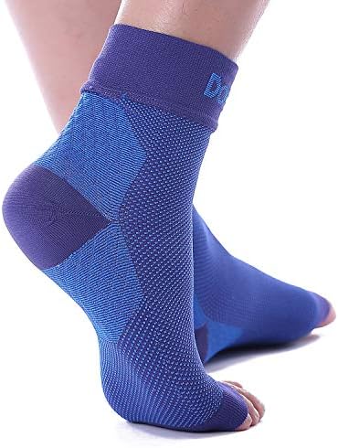 Doc Miller Ankle Brace for Women & Men – Foot Compression Sleeve, Toeless Wrap & Support for Pain Relief, Plantar Fasciitis, Achilles Tendonitis & Injury Recovery, 1 Pair