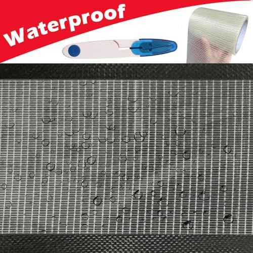 Fiberglass Rv Awning Repair Tape Kit - 5 Inch Wide 39ft Heavy Duty Waterproof Tear Repair Patch for Tent, Tarp, Canopy, Boat with Canvas Tape and Sail Repair Tape
