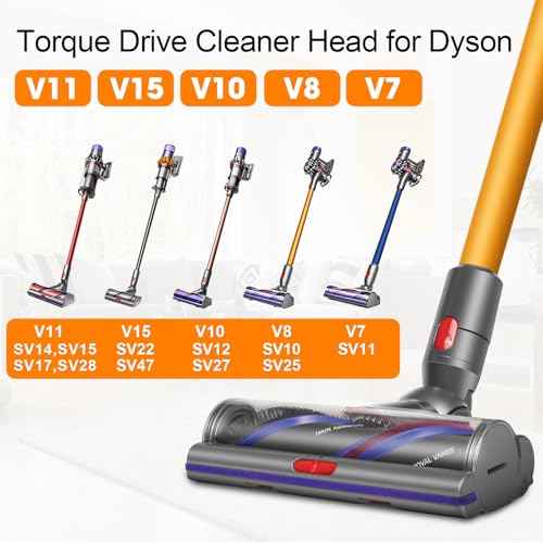 Upgrade V11 V15 High Torque Vacuum Head Replacement for Dyson V8 V10 V15 V7 Cleaner Head Brush Anti-Tangle Adjustable Suction Power Motorhead Attachment Replace Part for Dyson Accessories