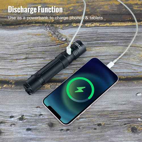 ThruNite Lynx Rechargeable Tactical Flashlight-3100 High Lumen USB-C Power Bank,417m Beam, Dual Rear Switches, IPX8 Waterproof LED Flashlights for Camping Outdoor Personal Defense