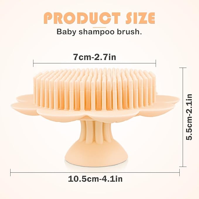 Baby Bath Silicone Brush Shower Scalp Brush Exfoliate and Massage Shampoo Scalp Scrubbie for All Hair Kid Newborn ToddlerÃ¯Â¼ÂYellowÃ¯Â¼Â