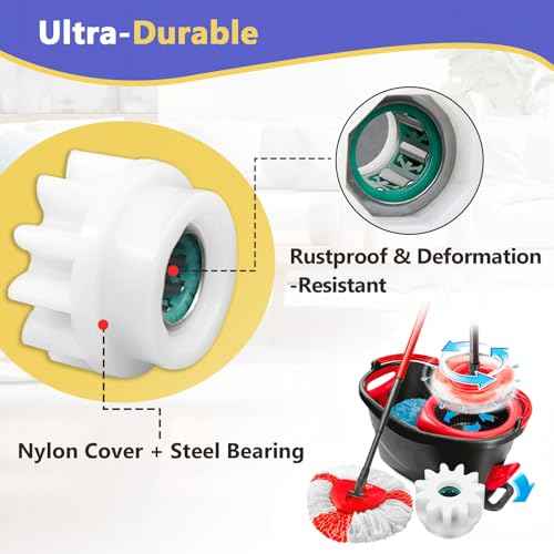 6 Pcs Spin Mop Cleaning Gears Parts, Replacement Gears for OCedar Mop Bucket, One Way Clutch Bearing Bucket Gear Sprockets Repair for O-Cedar Easywring Bucket System