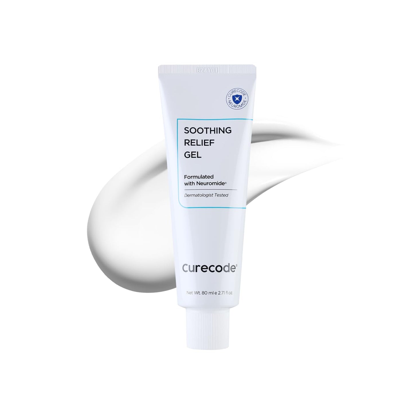 CURECODE Soothing Relief Gel Moisturizer 80ml (2.71 Fl Oz) Korean Skin-Biome Science with Neuromide, Ceramides for Calming, Hydration with Skin Barrier, Pore Refinement, and Gentle for All Ages