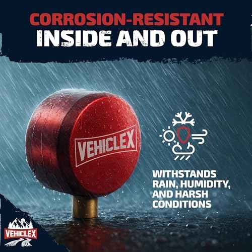 Vehiclex 2-Pack Heavy-Duty Puck Lock Set ? Keyed Alike, Hidden Shackle Lock ? Rust-Resistant Security for Trailers, Garages, Containers ? Red