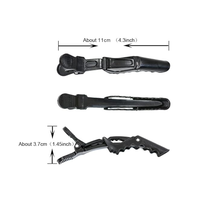12 Pcs Alligator Hair Clips for Styling Sectioning Hair Clips for Women Wide Teeth Professional for Hair Salon Barber (Black)