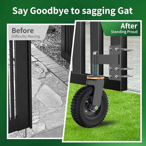 8 Inch Gate Wheel, Suitable for Metal Tube Gates, Capacity 750 Lbs, 360 Degree Rotation, Equipped with Spring Loaded Heavy Duty Gate Wheel, with Installation Tools