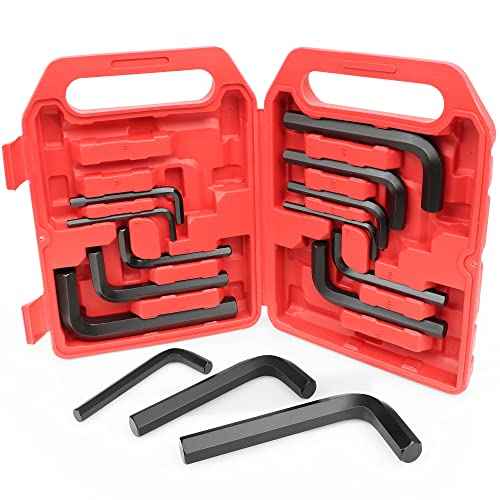 14-Piece Jumbo Allen Wrench Set, Extra Large Hex Key Set, SAE & Metric, MM (8mm-19mm), SAE (1/4"-3/4)
