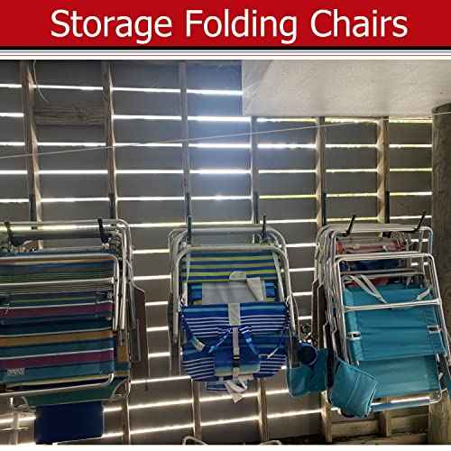 Heavy Duty Garage Storage Hooks, 12.4 Inch Ladder Storage Hanger, Wall Mount Utility Hook for Outdoor Indoor Organizer Folding Chairs, Bike, Tools, Water Pipes