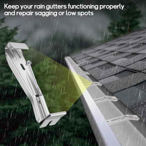 5 Inch Gutter Hangers, Hidden Aluminum Gutter Brackets with Assembled Screw - Support Sagging rain gutters.(100 Pcs)