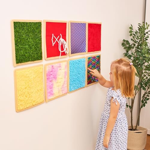 Sensory Wall Panel for Kids | Textured Tiles Sensory | Sensory Wall for Play & Learning | Sensory Mats for Toddlers & Classrooms | Interactive Texture Panels | Sensory Wall 8 Pack