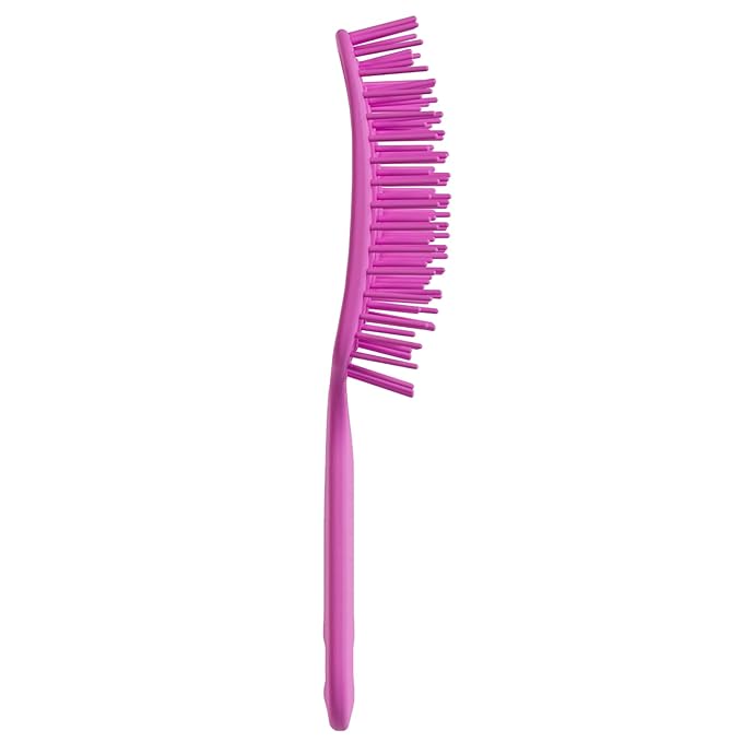 FHI Heat UNbrush Flex Detangling Brush — Ultra-Flexible, Pain-Free Hair Brush Detangler with DuoFlex Anti-Static Bristles for Removing Tangles, Massaging Scalp & Faster Styling - Pink