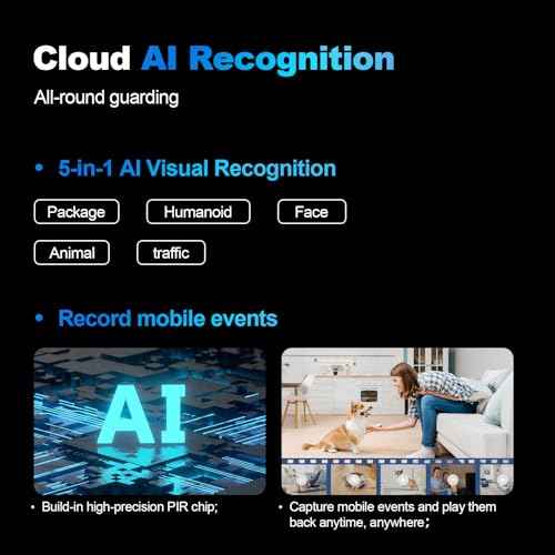 Window Camera, 2K 2.4G WIFI Indoor Cameras for Home Security with Starlight Night Vision, AI Smart Detection, 911 Emergency Dispatch, US Based Cloud,2 Way Talk, 24/7 Recording, Easy & Quick Install