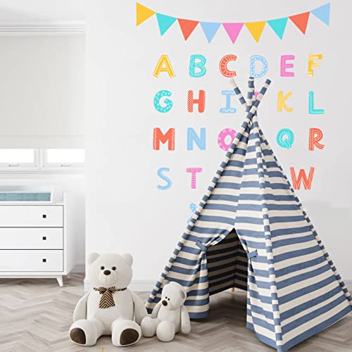 Alphabet Letters Kids Wall Stickers ABC Decals Peel and Stick Removable for Nursery Bedroom Kids Room Decor Toddler Boys D?cor ABC Letters